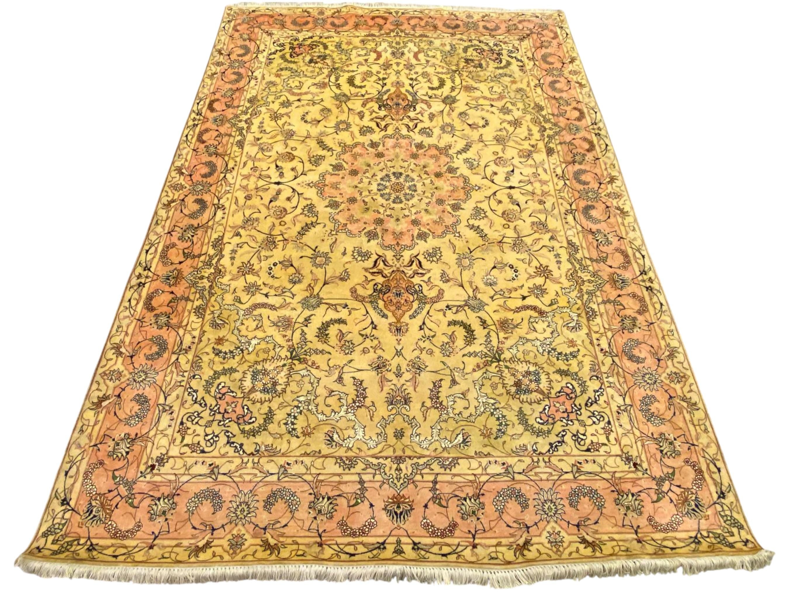 7x10 Antique super fine shahi tabraiz 70 RAJ All silk