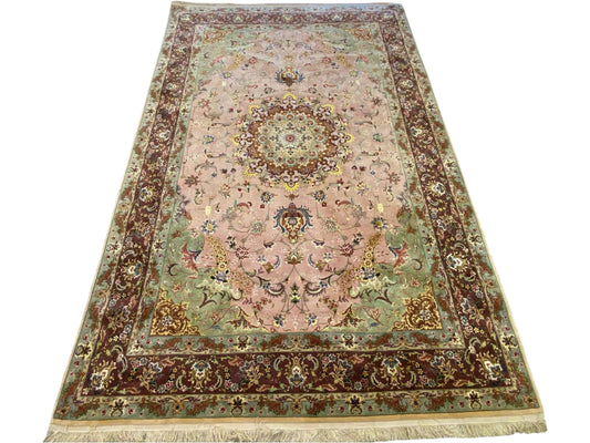 7x10 Antique super fine shahi tabraiz 70 RAJ All silk handmade carpets