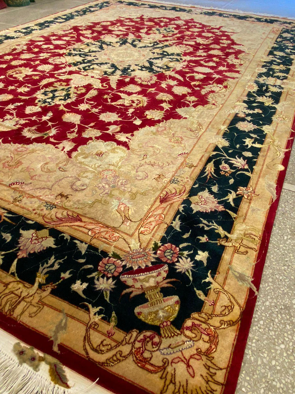 7x10 Antique super fine shahi tabraiz 70 RAJ All silk