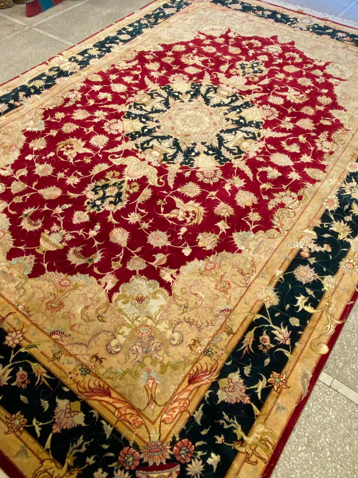 7x10 Antique super fine shahi tabraiz 70 RAJ All silk