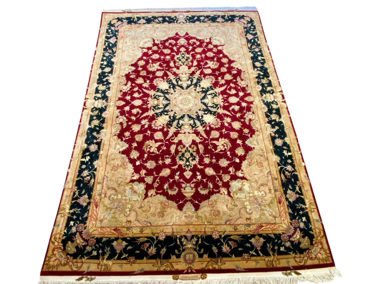 7x10 Antique super fine shahi tabraiz 70 RAJ All silk